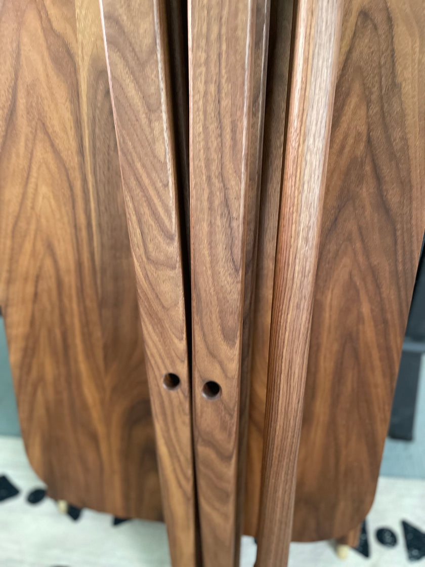 The Basecamp - Handmade Solid Wood A-Frame Wardrobe – Brass Pins, Shelf, Modern Garment Stand